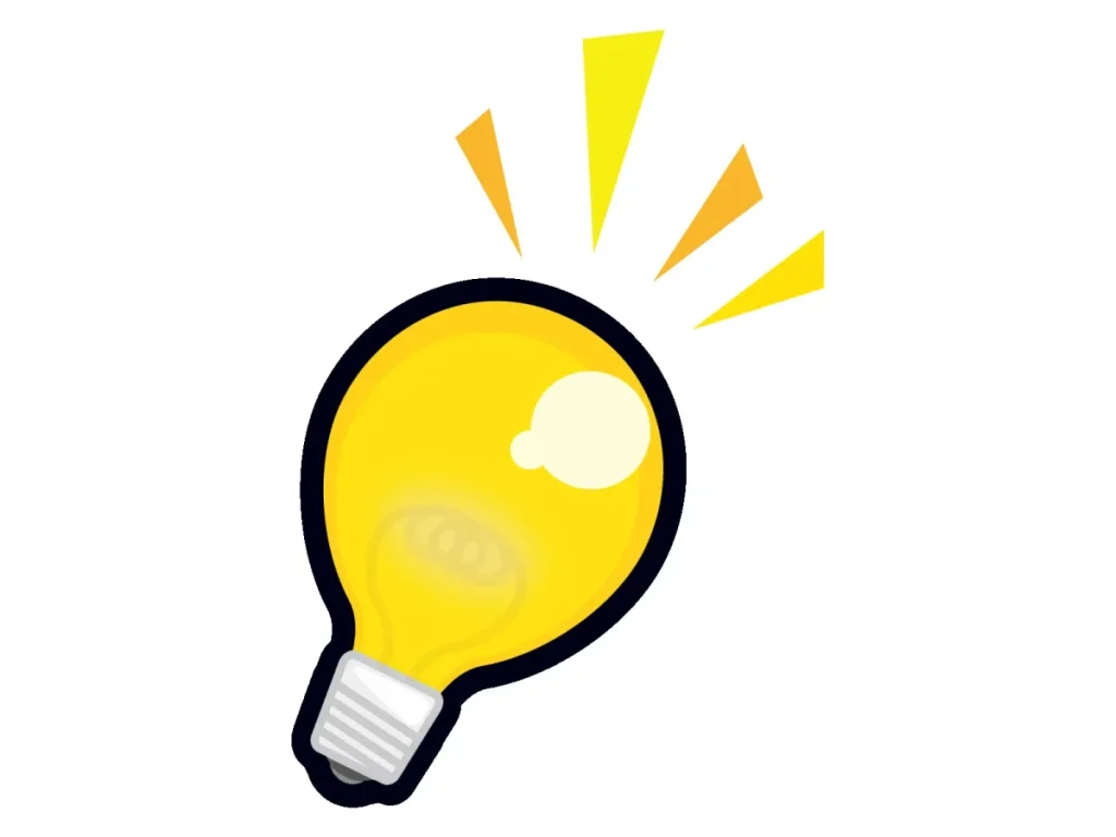 ひらめきを表す電球のイラスト